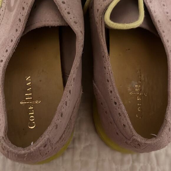 Cole Haan Oxford shoes, Suede Beige Yellow Lace Up, size 8.5 - Picture 8 of 9